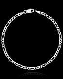 Pulseira Masculina Elo 3x1 21cm x 3mm [Prata 925]