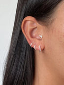 Piercing Hélix/Trágus Raio Cravejado [Prata 925]