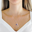 Pingente Menino, Coração e Pedra Azul [Prata 925]