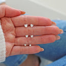 Trio De Brincos Pedra Coração [Prata 925]