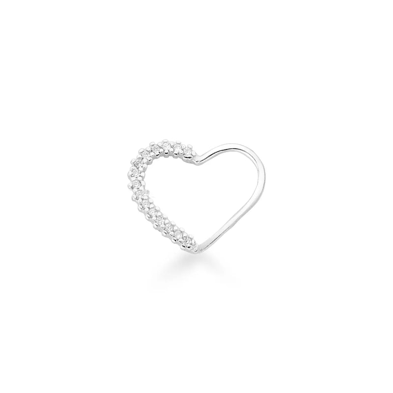 Piercing Hélix/Daith Coração Cravejado [Prata 925]