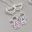 Colar Feminino 45cm + Pingente Coração Filhos [Prata 925]