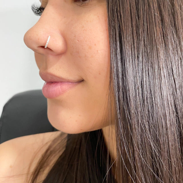 Piercing De Nariz Argola Cravejada [Prata 925]