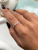 Kit de Anéis em V + Ondulado em Prata 925