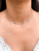 Colar Feminino Choker Elo Coração 40cm [Prata 925]