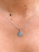 Colar Feminino 45cm + Pingente Medalha Oração Pai Nosso [Prata 925]