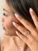 Anel Circulo Personalizado Inicial [Prata 925]