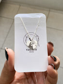 Colar Feminino 45cm + Pingente Personalizado Medalha Coração Fotogravação [Prata 925]