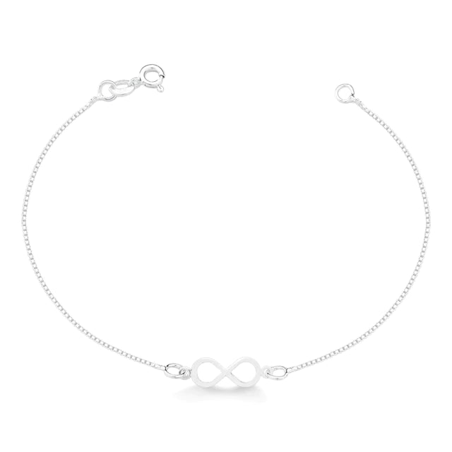 Pulseira Feminina Infinito 18cm [Prata 925]