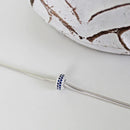 Pingente Berloque Separador Cravejado Azul Escuro [Prata 925]