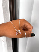 Colar Feminino + Pingente 2 Meninas [Prata 925]
