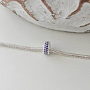 Pingente Berloque Separador Cravejado Lilás [Prata 925]