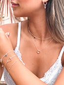 Colar Feminino 45cm + Pingente Coração Vazado [Prata 925]