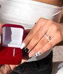 Par De Alianças Luna 3mm + Anel Solitário Cravejado + Gravação De Nomes [Prata 950]