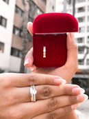 Par De Alianças Paris 3mm + Anel Solitário Cravejado + Gravação De Nomes [Prata 950]