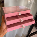 Porta Joias 3 Compartimentos Acrílico E Veludo