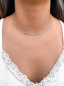 Colar Feminino Choker Elo Coração 40cm [Prata 925]