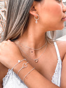 Pulseira Feminina Bolinhas 18cm [Prata 925]