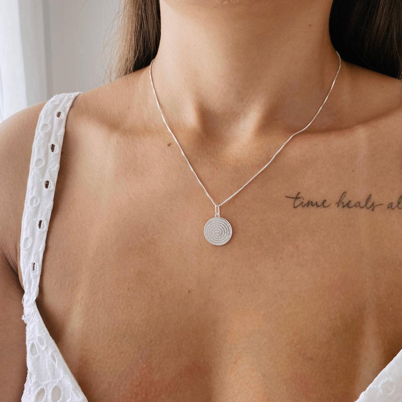 Colar Feminino 45cm + Pingente Medalha Oração Pai Nosso [Prata 925]