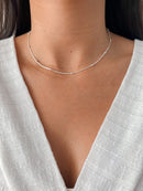 Colar Feminino Choker Bolinha 40cm [Prata 925]
