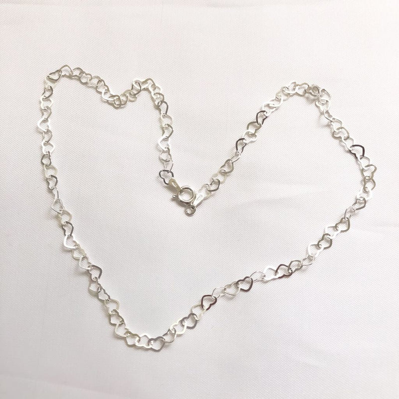 Colar Feminino Choker Elo Coração 40cm [Prata 925]