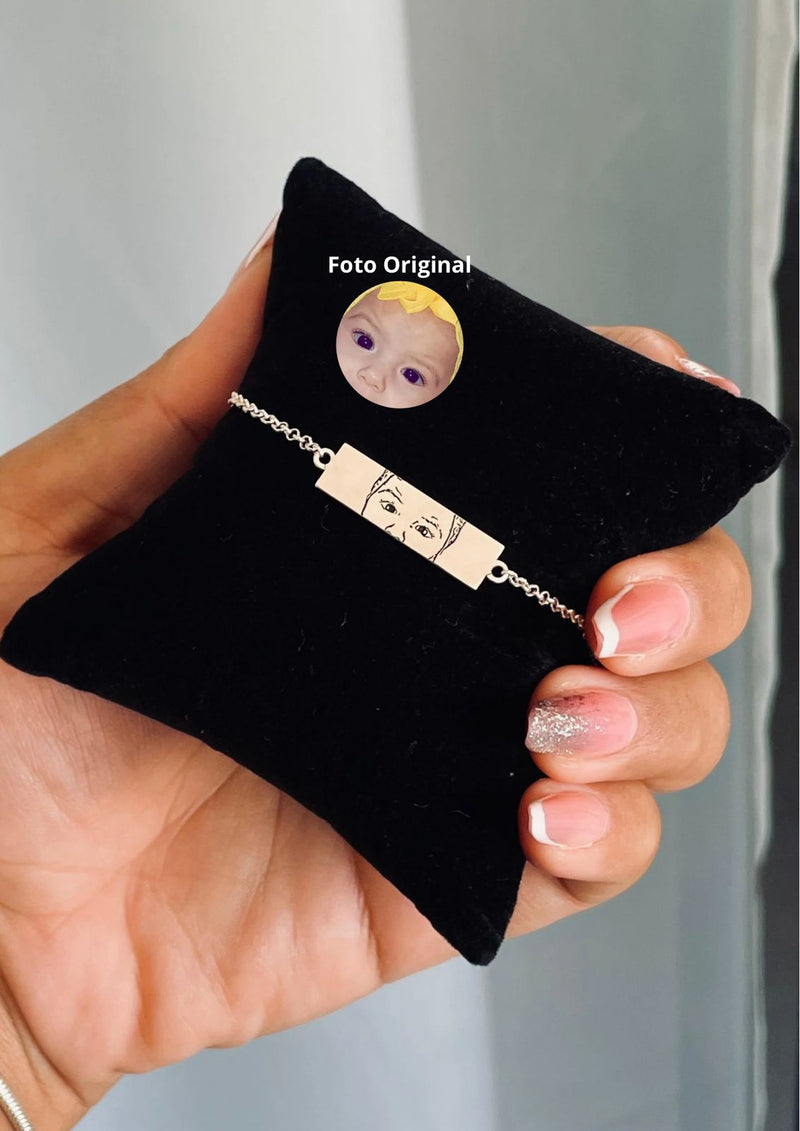 Pulseira Feminina Personalizada Olhar [Prata 925]