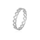 Anel Feminino Elo De Corações Vazado [Prata 925]