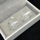 Par De Alianças Elya 3mm + Anel Solitário + Gravação De Nomes [Prata 950]