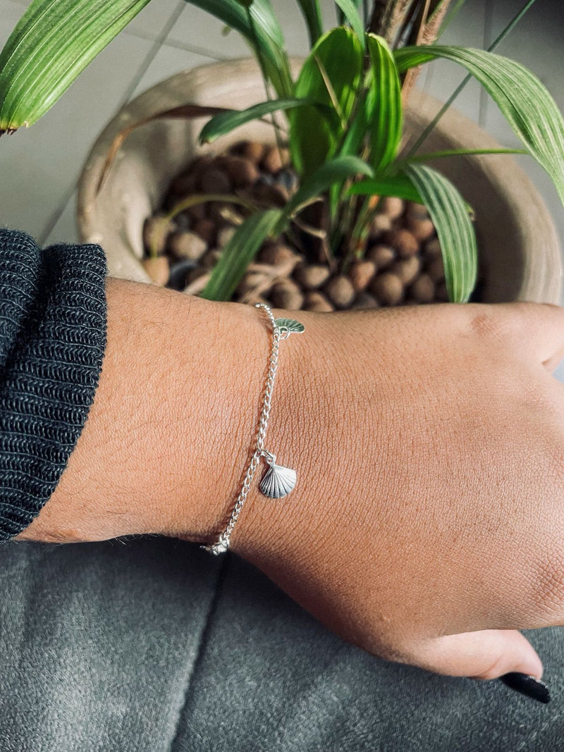 Pulseira Feminina Conchinhas  [Prata 925]