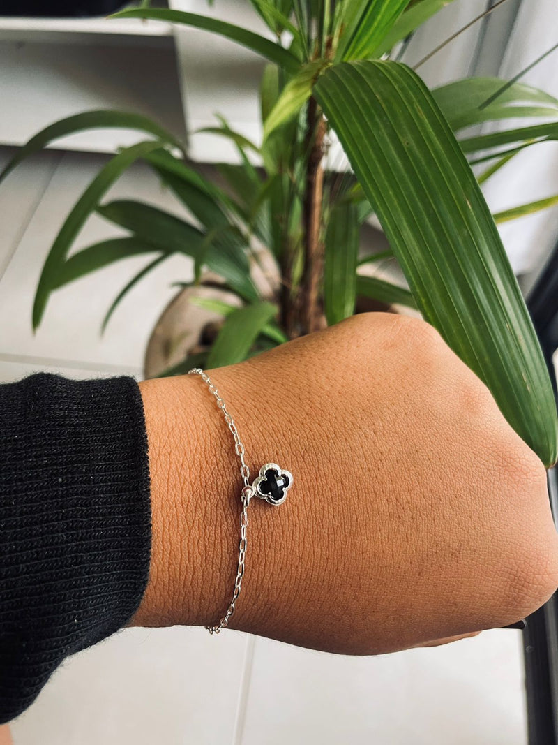 Pulseira Feminina Pingente Trevo [Prata 925]