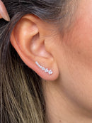 Brinco Ear Cuff Pontos de Luz  [Prata 925]