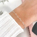 Pulseira Feminina Elo Coração 18cm [Prata 925]