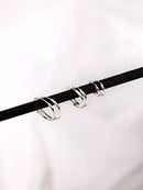 Trio De Brincos Argola Lisa [Prata 925]