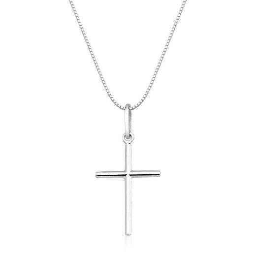 Corrente Masculina Veneziana 70cm + Pingente Cruz [Prata 925]