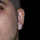 Par De Brincos Pedra Quadrada 8mm [Prata 925]