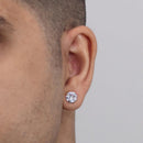 Par De Brincos Pedra Redonda 8mm [Prata 925]