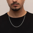 Conjunto Masculino Grumet Corrente 60cm x 2mm + Pulseira 21cm x 2mm [Prata 925]