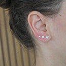 Trio De Brincos Pedra Coração [Prata 925]