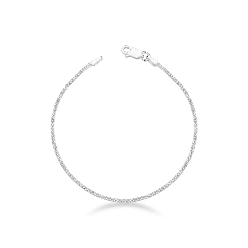 Pulseira Feminina Pipoca 18cm [Prata 925]