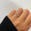 Kit Anel Coração Vazado e Anel Infinito em Prata 925