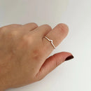 Kit de Anéis em V + Ondulado em Prata 925