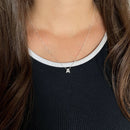 Colar Feminino 45cm + Pingente Letra Cravejada [Prata 925]