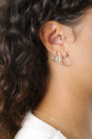 Trio De Brincos Argola Coração [Prata 925]